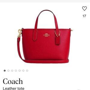 Coach Red Mini City Tote Bag
